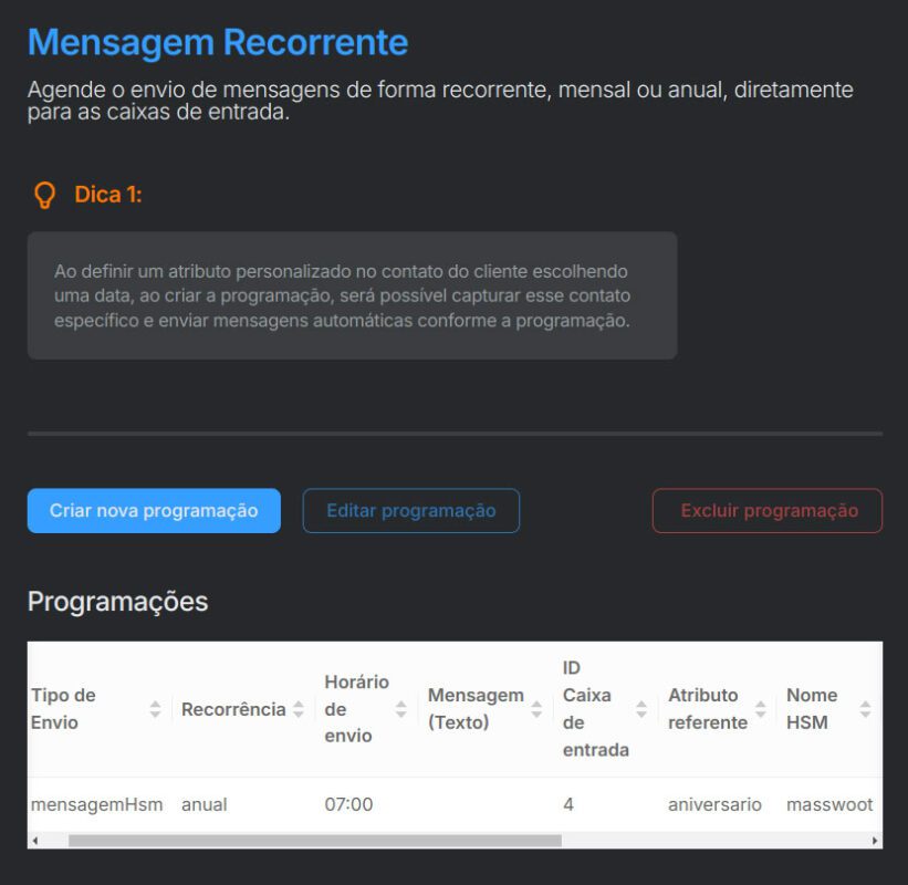 MassWoot-Programar_Mensagens_Recorrentes_Chatwoot